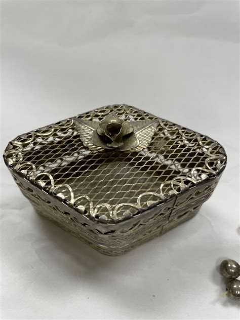 metal mesh trinket box enamel|Metal Mesh Trinket Box .